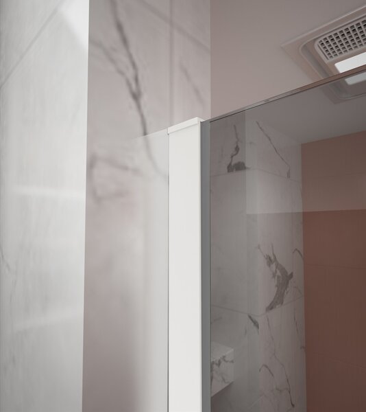 Erga Paris, Paravan de duș Walk-In 60x200 cm, sticlă gri 8mm, profil alb mat, ERG-V02-PARIS-060x200-GR-WH
