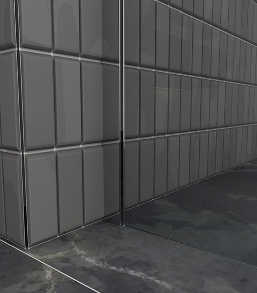 Erga Paris, Paravan de duș walk-in 50x200 cm, sticlă gri 8mm, profil cromat, ERG-V02-PARIS-050x200-GR-CR
