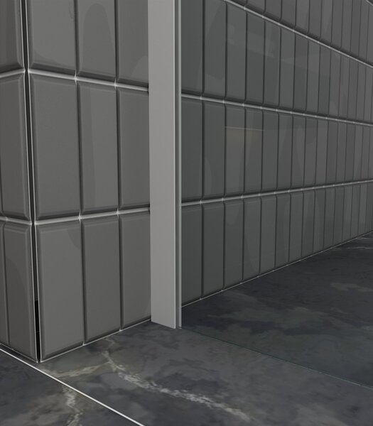 Erga Paris, Paravan de duș Walk-In 60x200 cm, sticlă gri 8mm, profil alb mat, ERG-V02-PARIS-060x200-GR-WH
