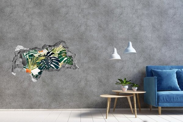 Fototapet 3D gaură în perete Un paradis tropical printre frunze