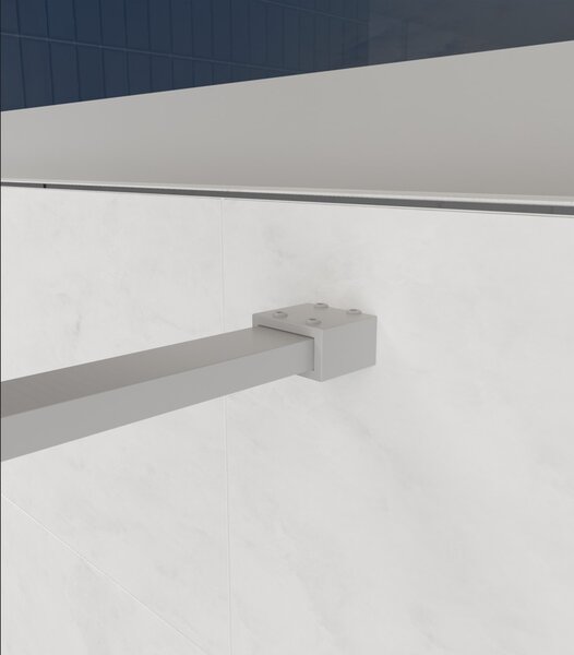 Erga Paris, Paravan de duș Walk-In 60x200 cm, sticlă gri 8mm, profil alb mat, ERG-V02-PARIS-060x200-GR-WH