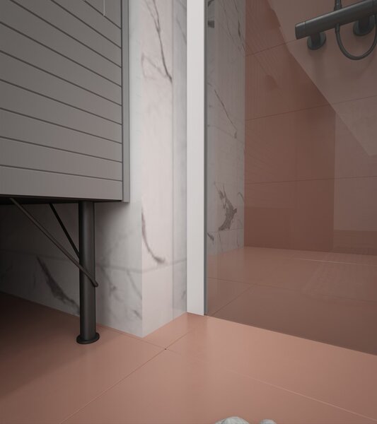 Erga Paris, Paravan de duș Walk-In 60x200 cm, sticlă gri 8mm, profil alb mat, ERG-V02-PARIS-060x200-GR-WH