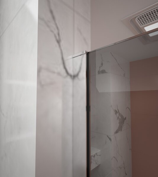 Erga Paris, Paravan de duș walk-in 50x200 cm, sticlă gri 8mm, profil cromat, ERG-V02-PARIS-050x200-GR-CR