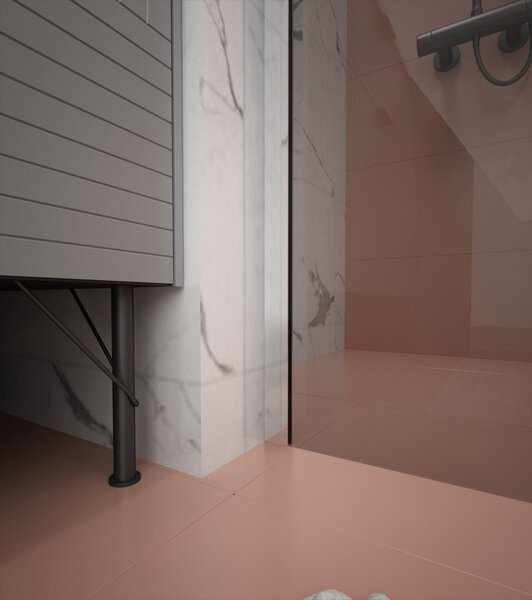 Erga Paris, Paravan de duș walk-in 50x200 cm, sticlă gri 8mm, profil cromat, ERG-V02-PARIS-050x200-GR-CR