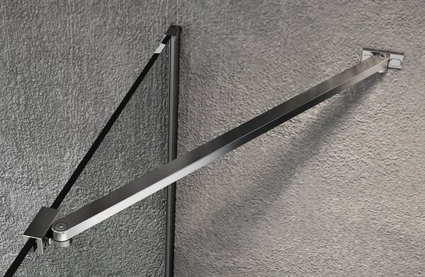 Erga Paris, suport de colț pentru paravane de duș cu grosimea sticlei 6/8/10 mm, lungime 35 cm, cromat, ERG-V02-PARIS-BAR35-CR