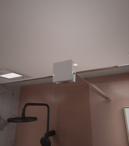 Erga Paris, Paravan de duș walk-in 50x200 cm, sticlă gri 8mm, profil cromat, ERG-V02-PARIS-050x200-GR-CR