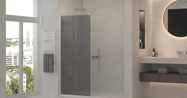 Erga Paris, sticlă pentru paravan de duș Walk-In 50x200 cm, sticlă fumurie 8mm, ERG-V02-PARIS-050x200-GR