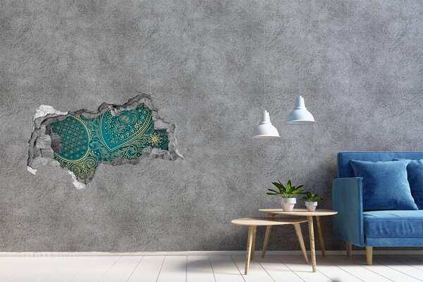 Autocolant 3D gaura cu priveliște Model boho verde