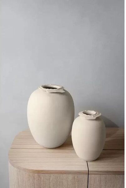 Brim Vase H18 Beige Ceramics - Northern