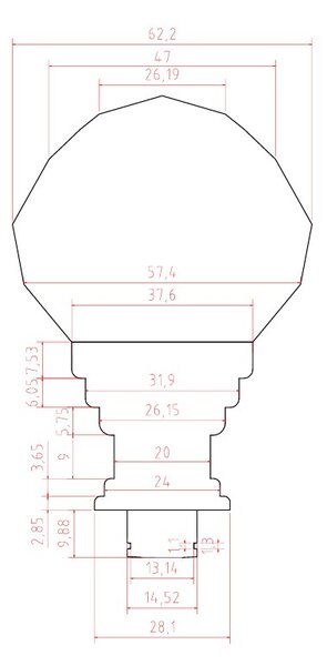 Kuchinox Kuchinox, mâner rotund din cristal, satinat, LAV-KTK_39NA