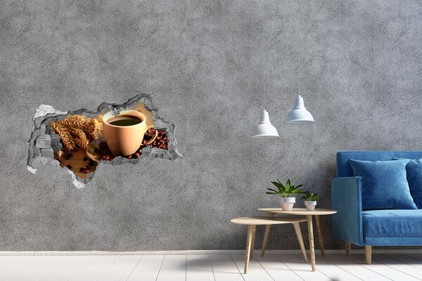Autocolant 3D gaura cu priveliște Cafea cu boabe