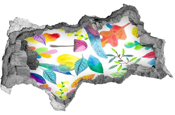 Autocolant de perete gaură 3D Pictură murală cu flori printr-o gaură în perete
