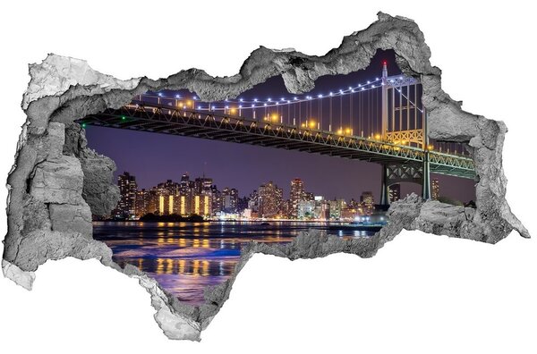 Autocolant 3D gaura cu priveliște Podul în New York City