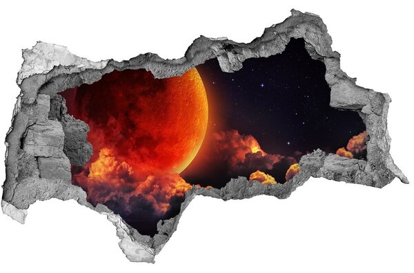 Autocolant 3D gaura cu priveliște eclipsa de Luna
