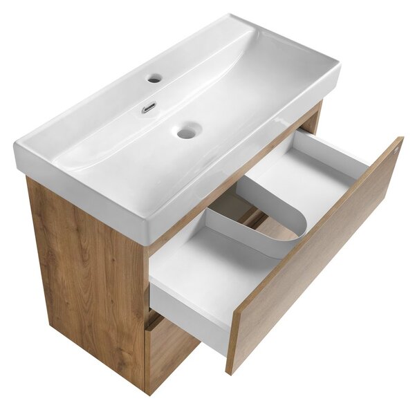 Aqualine Aqualine, Dulap lavoar ALTAIR 76x60x37cm, stejar Emporio, AI388