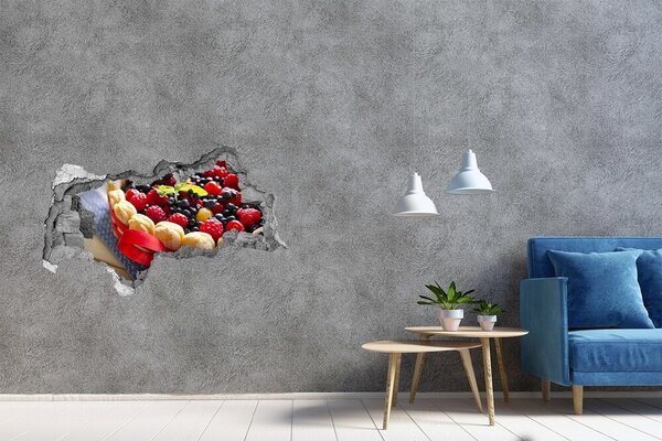 Fototapet 3D gaură în perete Tort cu fructe „Hole in the Wall”