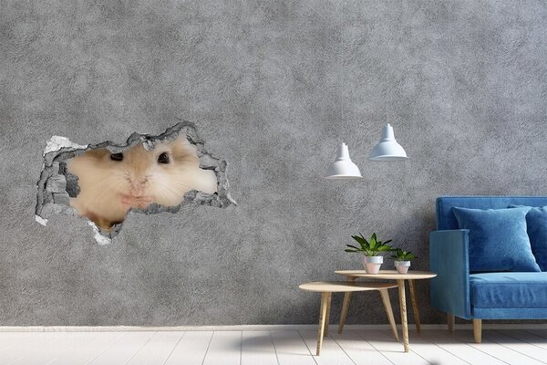 Fototapet 3D gaură în perete Iepuraș adorabil într-o gaură în perete