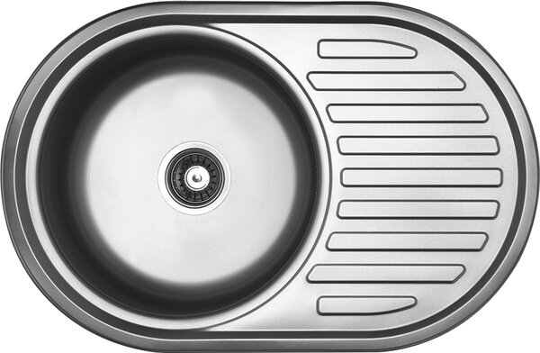 Kuchinox Faro, chiuvetă din oțel inoxidabil cu 1 compartiment 770x500x180 mm cu scurgător, oțel, LAV-SKH_081T