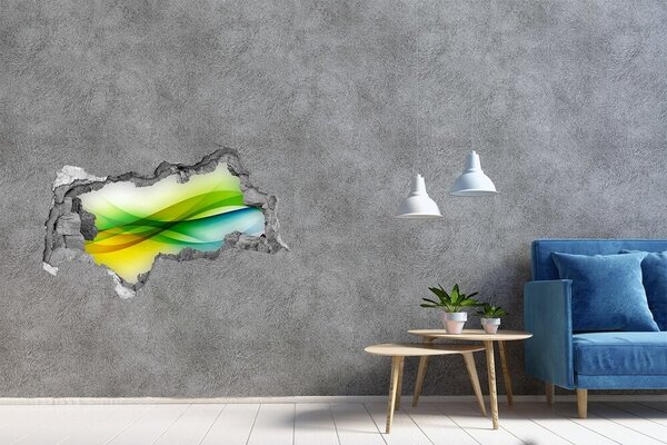 Autocolant de perete gaură 3D Peisaj colorat în spatele zidului