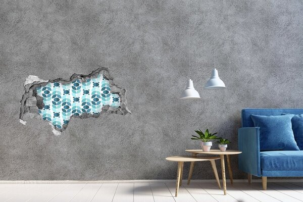 Autocolant gaură 3D Gaură în model floral de perete