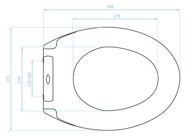 Kuchinox Standard, capac WC 448x373 mm, duroplast, închidere lentă, alb, LAV-ADA_601E