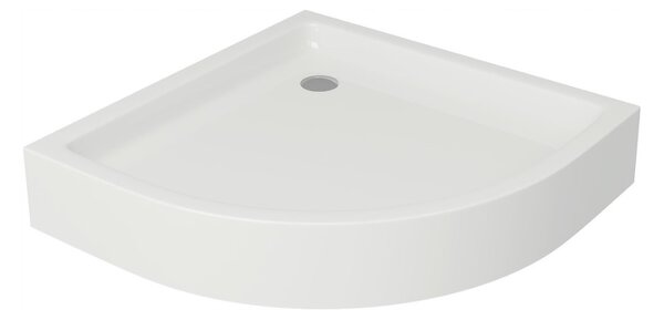 Cersanit Arteco, duș sfert de cerc 90x90x190 cm, sticlă transparentă 5mm, profil crom + cadă de duș Tako, S601-114