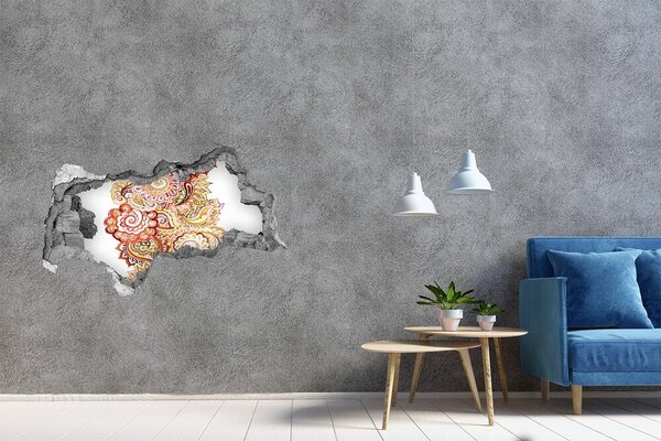 Fototapet 3D gaură în perete Modele colorate pe un fundal de beton