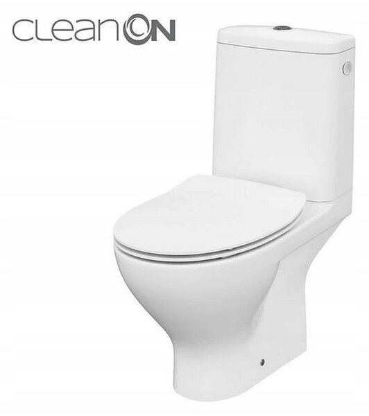 Cersanit Moduo - WC Kombi guler spate 3/5 CLEAN ON+Scau WC SC duroplast SLIM, Alb, K116-029
