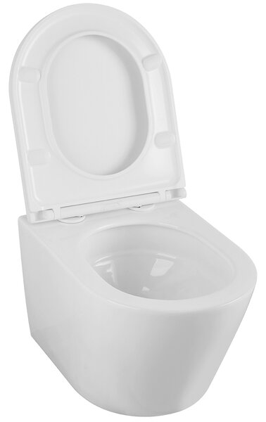 Erga Vento, vas WC suspendat 490x365x365mm, Tornado 2 + capac WC cu închidere lentă, alb, ERG-V03-VENTO-TO2-WH