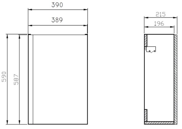 Cersanit Moduo SET, dulap suspendat 39x22x66 cm + chiuveta 40 cm, antracit mat, S801-467-DSM