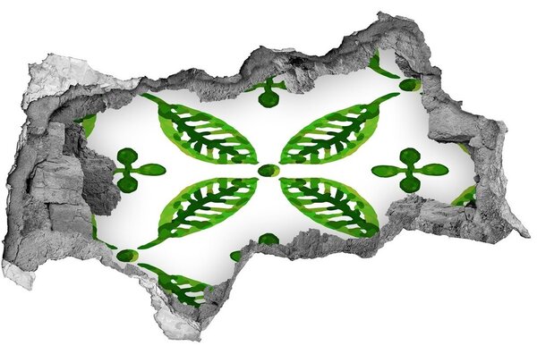 Autocolant de perete gaură 3D Plantă verde într-o gaură din perete