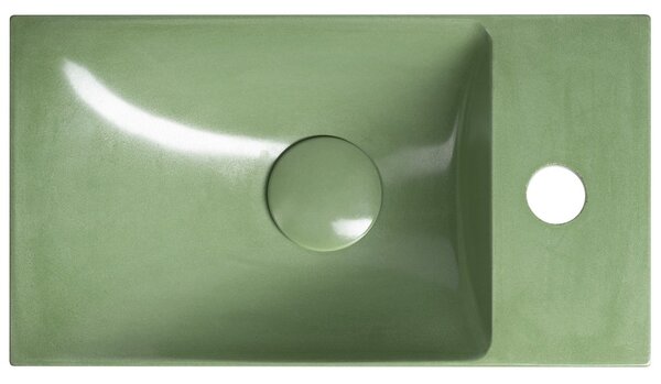 Sapho Sapho, lavoar din beton AGOS 40x22cm, stânga/dreapta, verde lucios, AS40023