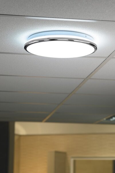 Sapho Sapho, plafonieră LED ARGINTIE, diametru 29cm, 10W, 230V, 3000K/4000K/6500K, IP44, cromat, AU480