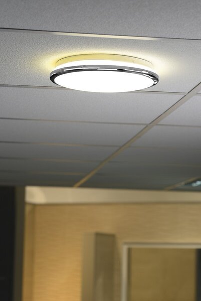 Sapho Sapho, plafonieră LED ARGINTIE, diametru 29cm, 10W, 230V, 3000K/4000K/6500K, IP44, cromat, AU480