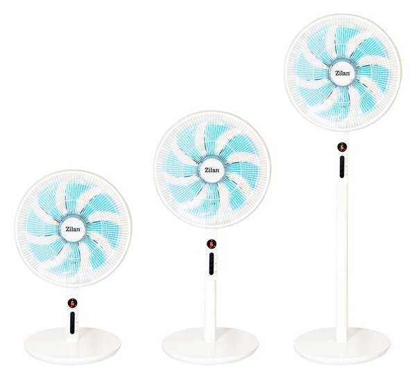 Ventilator cu picior ZILAN ZLN3765 - 60W, 9 viteze, telecomanda, 8 palete