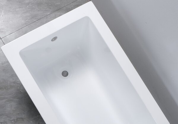 Erga Pureline-S, cadă de baie 1400x700x400 mm fără picioare, alb lucios, ERG-V07-PURELINE-S-140x070-WH