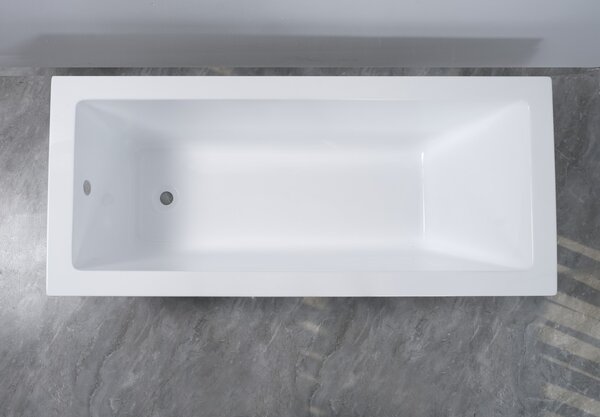 Erga Pureline-S, cadă de baie 1400x700x400 mm fără picioare, alb lucios, ERG-V07-PURELINE-S-140x070-WH