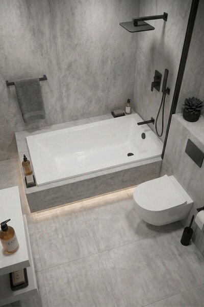 Erga Pureline-S, cadă de baie 1400x700x400 mm fără picioare, alb lucios, ERG-V07-PURELINE-S-140x070-WH