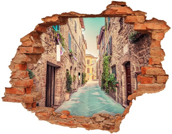 Autocolant 3D gaura cu priveliște străzile italiene