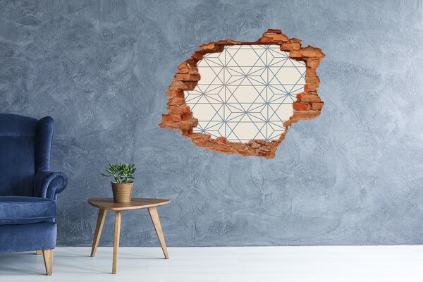 Fototapet un zid spart cu priveliște Model geometric printr-o gaură în perete