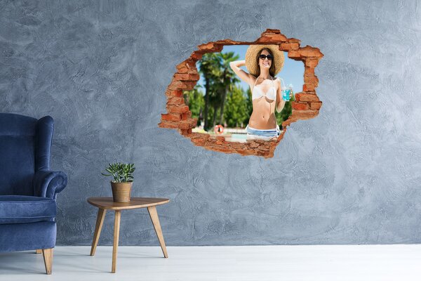 Autocolant 3D gaura cu priveliște Vacanță în Caraibe la soare