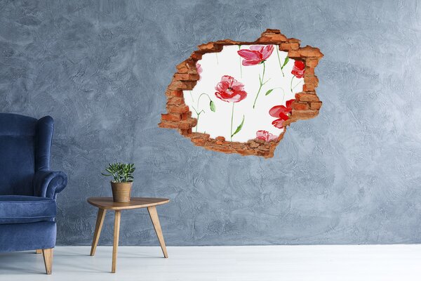 Fototapet 3D gaură în perete Gaură de floare în perete