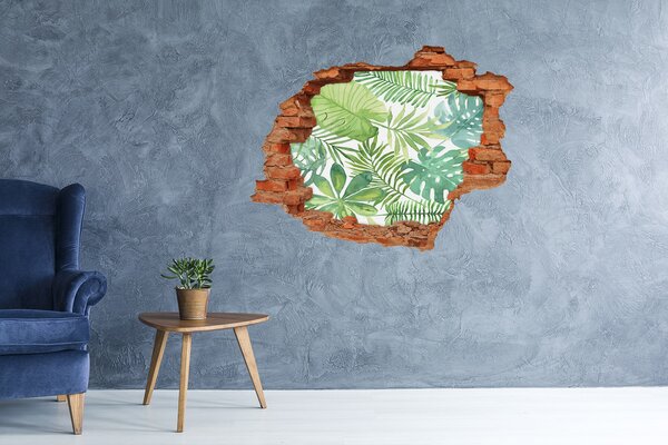 Fototapet un zid spart cu priveliște Un paradis tropical printre frunze