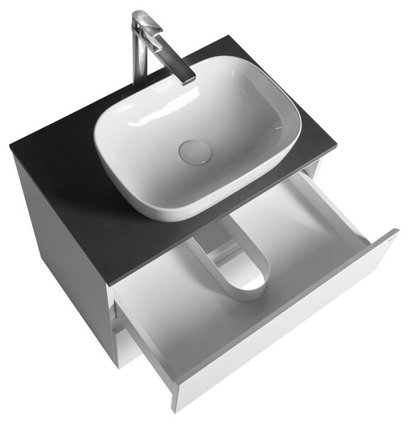 Aqualine Aqualine, dulap ALTAIR cu blat 68 cm, ardezie alb/antracit, AI270-03