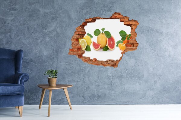 Autocolant gaură 3D Un paradis fructat, cu o gaură în perete