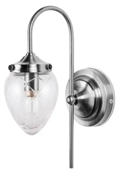 Juni Aplică de Perete IP44 Antichitate Oțel/Clar - Globen Lighting