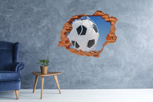 Autocolant gaură 3D Fotbal în zbor