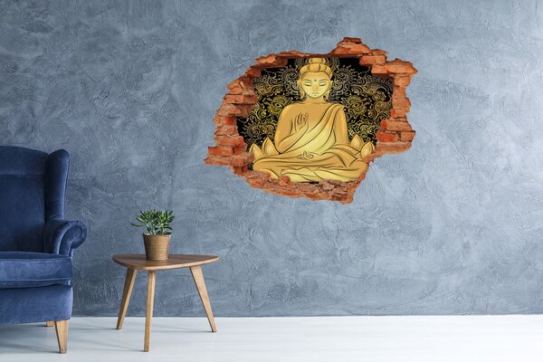 Autocolant autoadeziv gaură Buddha de aur înconjurat de o mandală