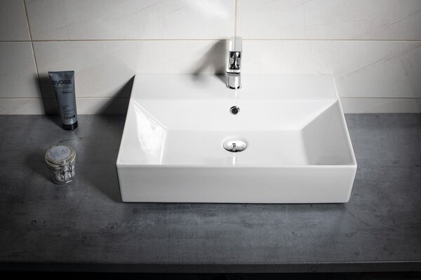 Aqualine Aqualine, Chiuvetă din ceramică 60x42cm, deasupra, 10SF50060