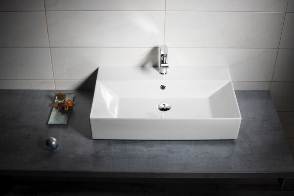 Aqualine Aqualine, Chiuvetă ceramică blat 70x42cm, alb, 10SF50070